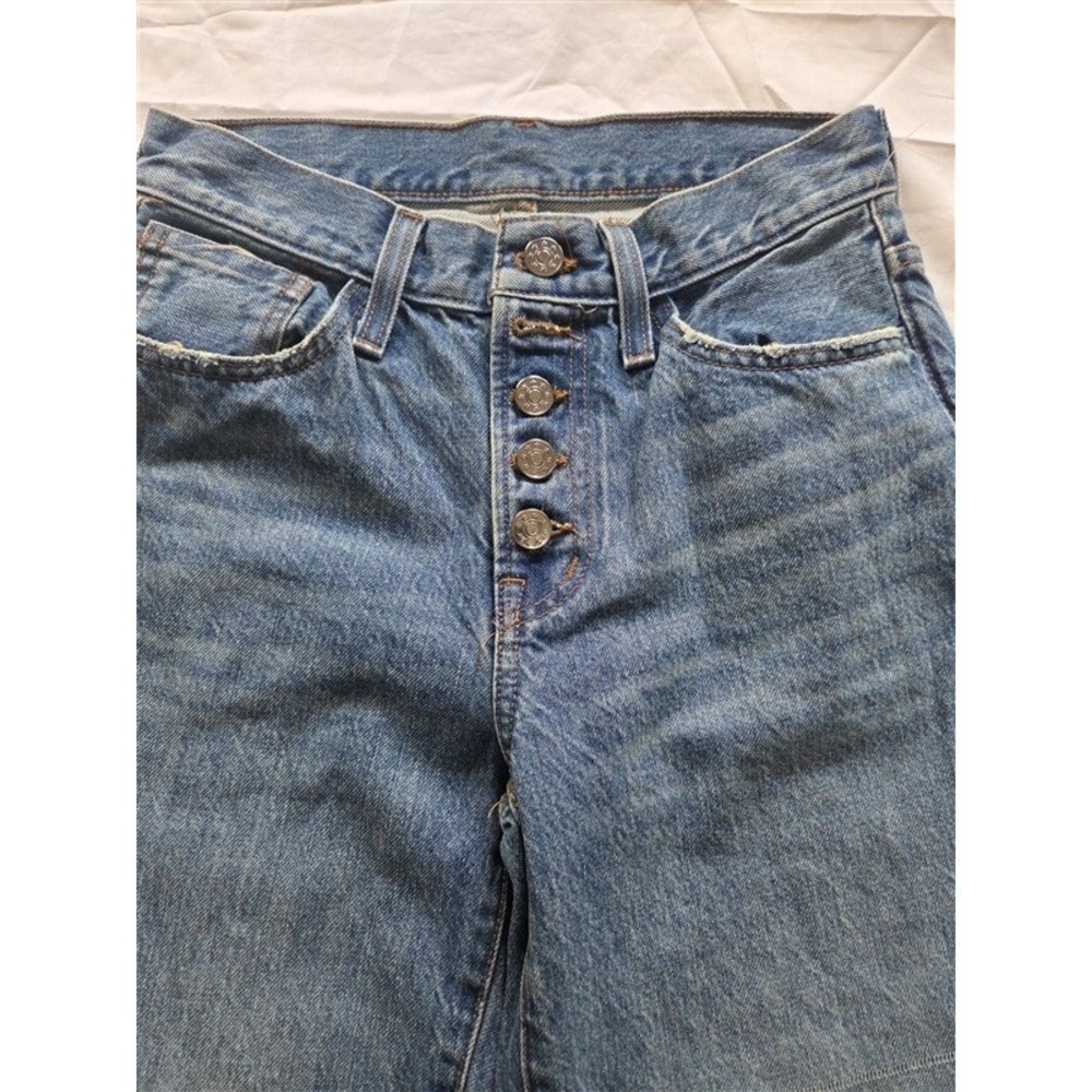 NWOTD Madewell 24P Perfect Vintage Straight Exposed Button Blue Jeans 130114 - Picture 5 of 6